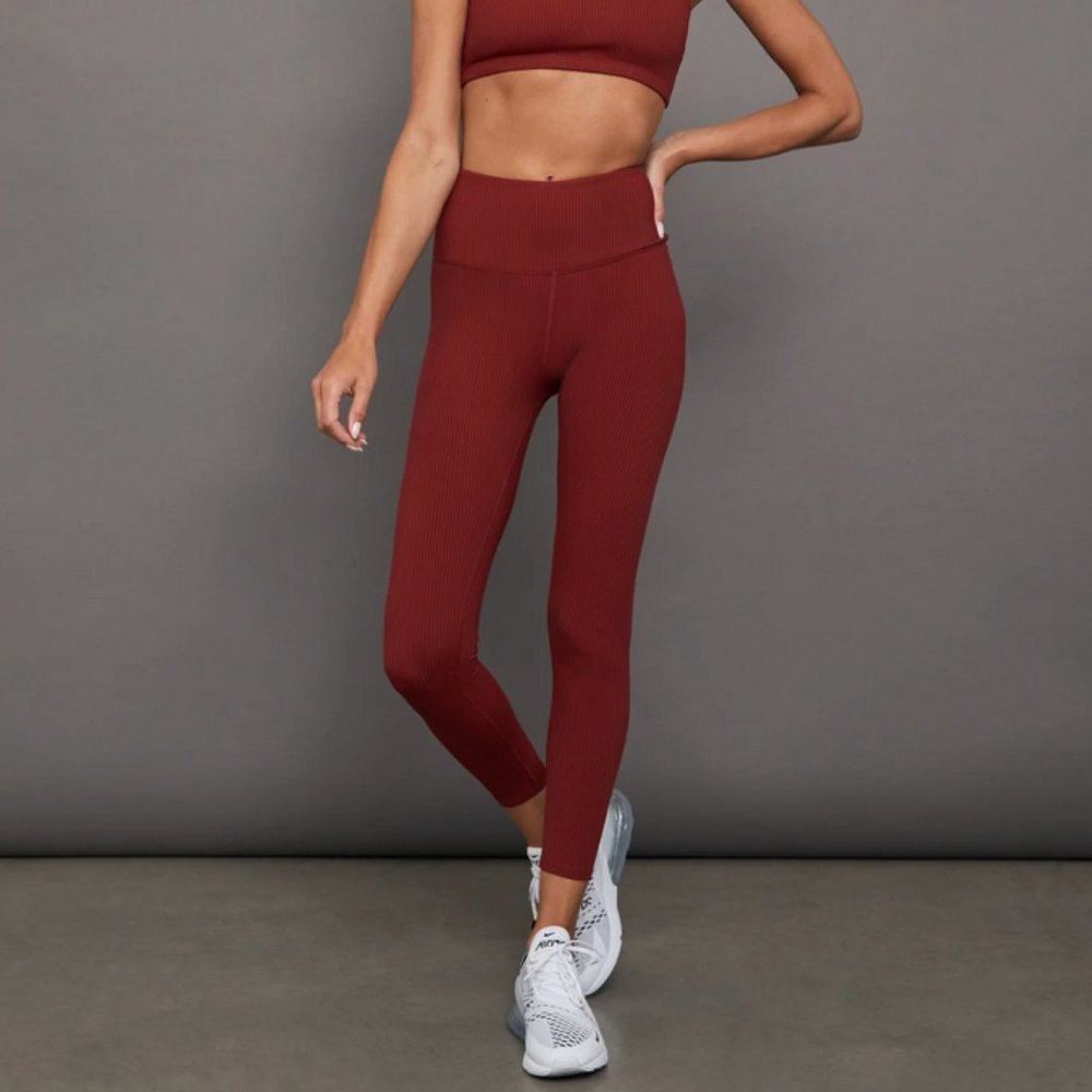 *NWT* Carbon38 RIBBED 7/8 LEGGING - MERLOT